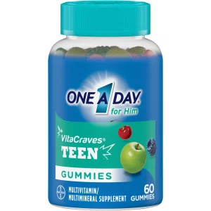 One A Day Teen for Him Multivitamin Gummies, Supplement with Vitamin A, Vitamin C, Vitamin D, Vitamin E and Zinc for Immune Health Support* & more, 60 Count