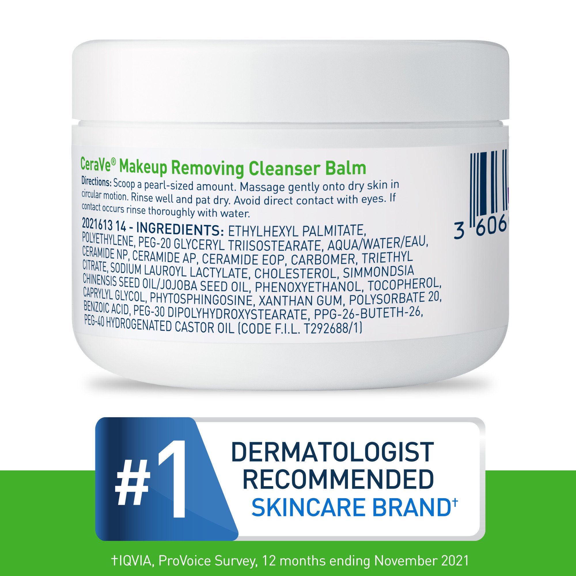 Cerave Hydrating Cleansing Balm, Face Makeup Remover with Ceramides and Plant-based Jojoba Oil, 1.3 oz - Image 7