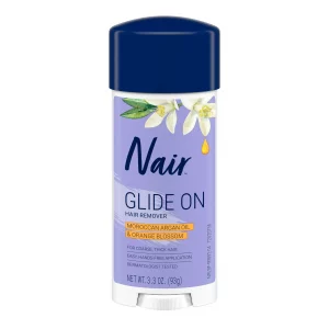 Nair Glide On Hair Removal Cream, Arm and Bikini Hair Remover, 3.3 Oz Stick (Packaging may vary)
