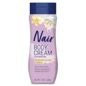 Nair Hair Removal Body Cream With Cocoa Butter and Vitamin E, Leg and Body Hair Remover, 7.9Oz Bottle