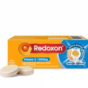 Redoxon Triple Action - Vitamin C, Vitamin D & Zinc- 10ct Effervescent Tablets, Orange