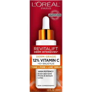 L'Oreal Paris Revitalift Derm Intensives Derm Grade 12% Vitamin C + E + Salicylic Serum, 1.0 Fl. Oz.