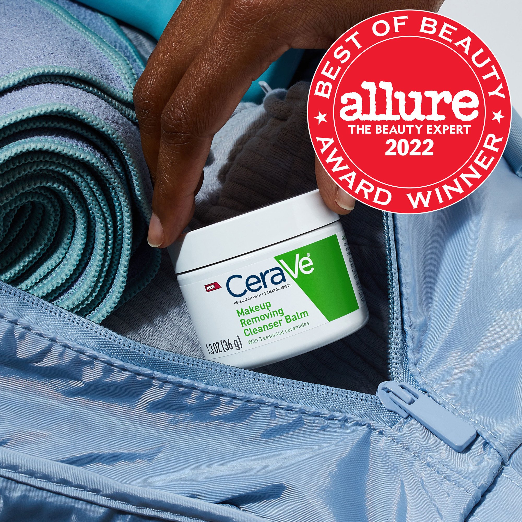 Cerave Hydrating Cleansing Balm, Face Makeup Remover with Ceramides and Plant-based Jojoba Oil, 1.3 oz - Image 3