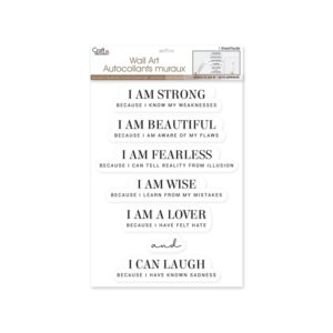 Craft Decor Wall Art Stickers – I Am Strong – 12×16