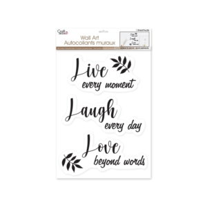 Craft Decor Wall Art Stickers – Live Laugh– 12×16