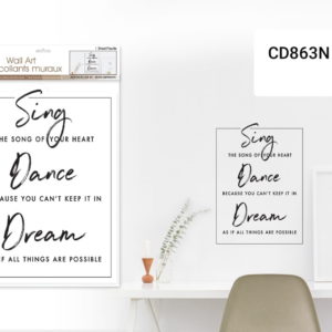 Craft Decor Wall Art Stickers – Sing– 12×16