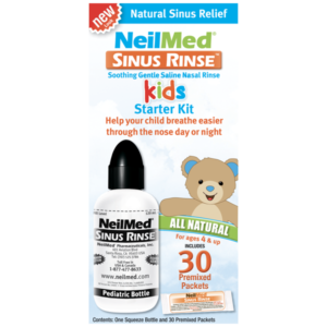 NeilMed Sinus Rinse Kids Starter Kit, One Squeeze Bottle & 30 Premixed Packets