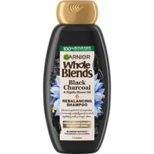 Garnier Whole Blends Black Charcoal and Nigella Flower Oil Shampoo, 11.7 fl oz