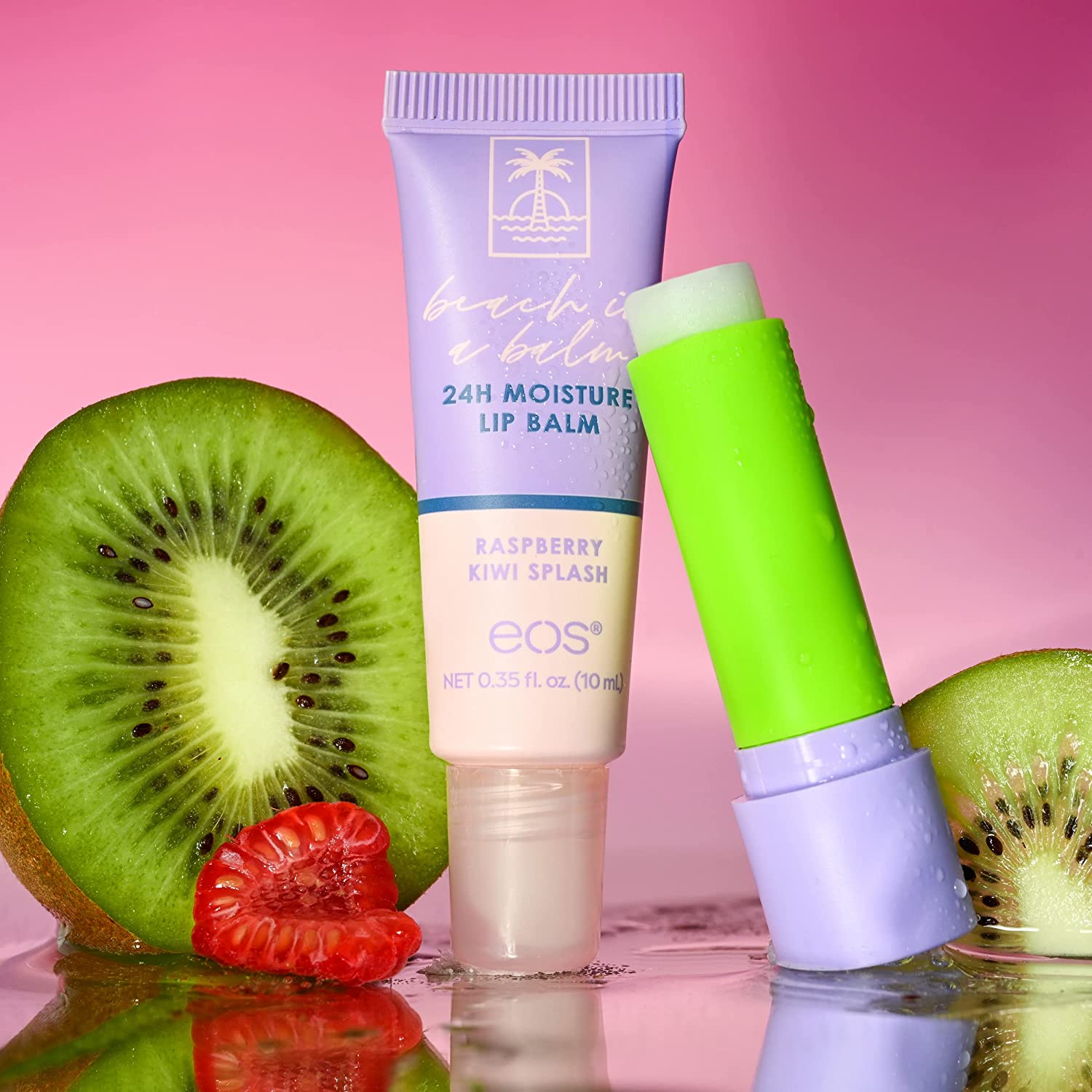 eos FlavorLab Super Soft Shea Lip Balm- Raspberry Kiwi Splash, Overnight Lip Mask and Lip Moisturizer, 24HR Hydration,2 Piece Set - Image 3