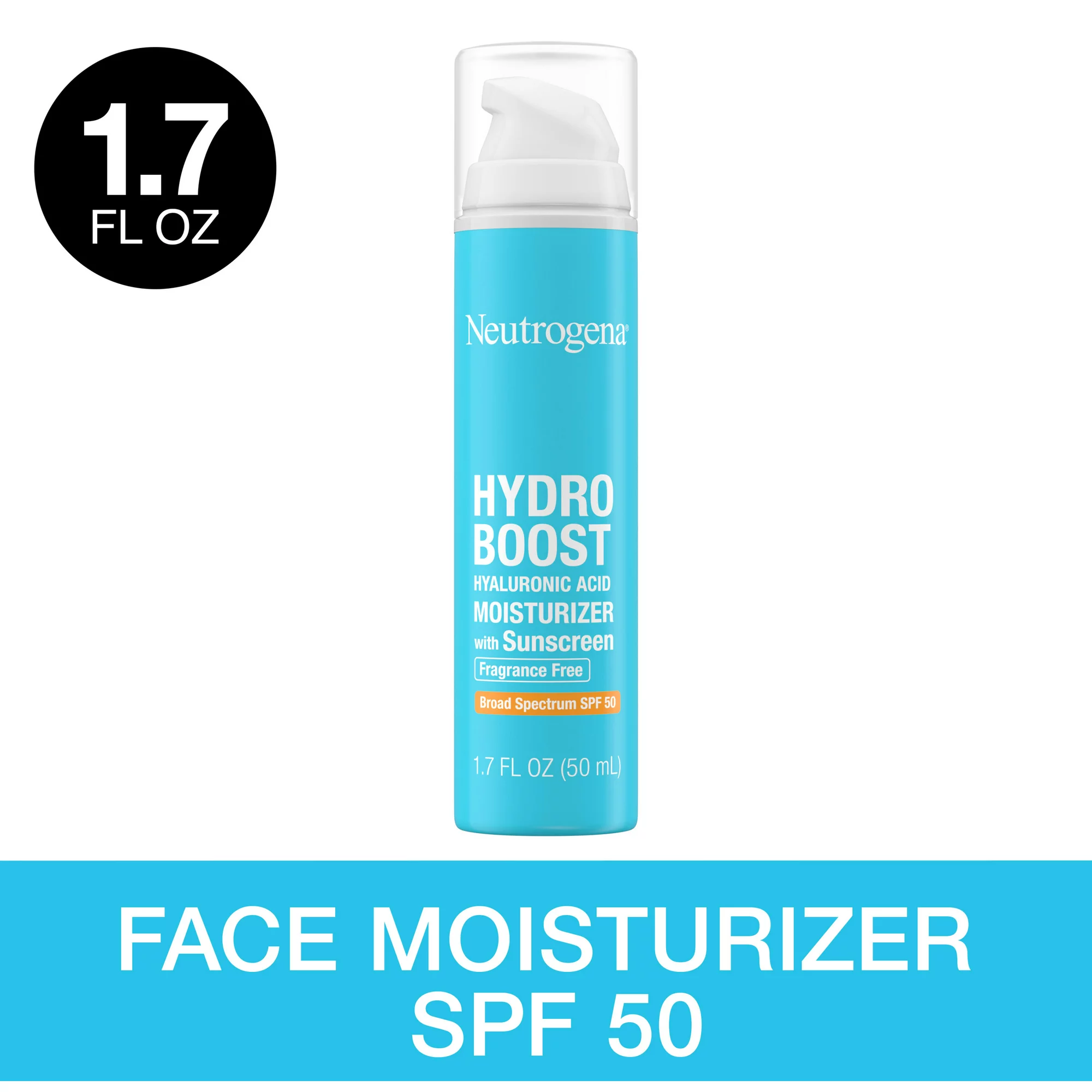 Neutrogena Hydro Boost SPF 50 Hyaluronic Acid Moisturizer, 1.7 fl. oz - Image 3