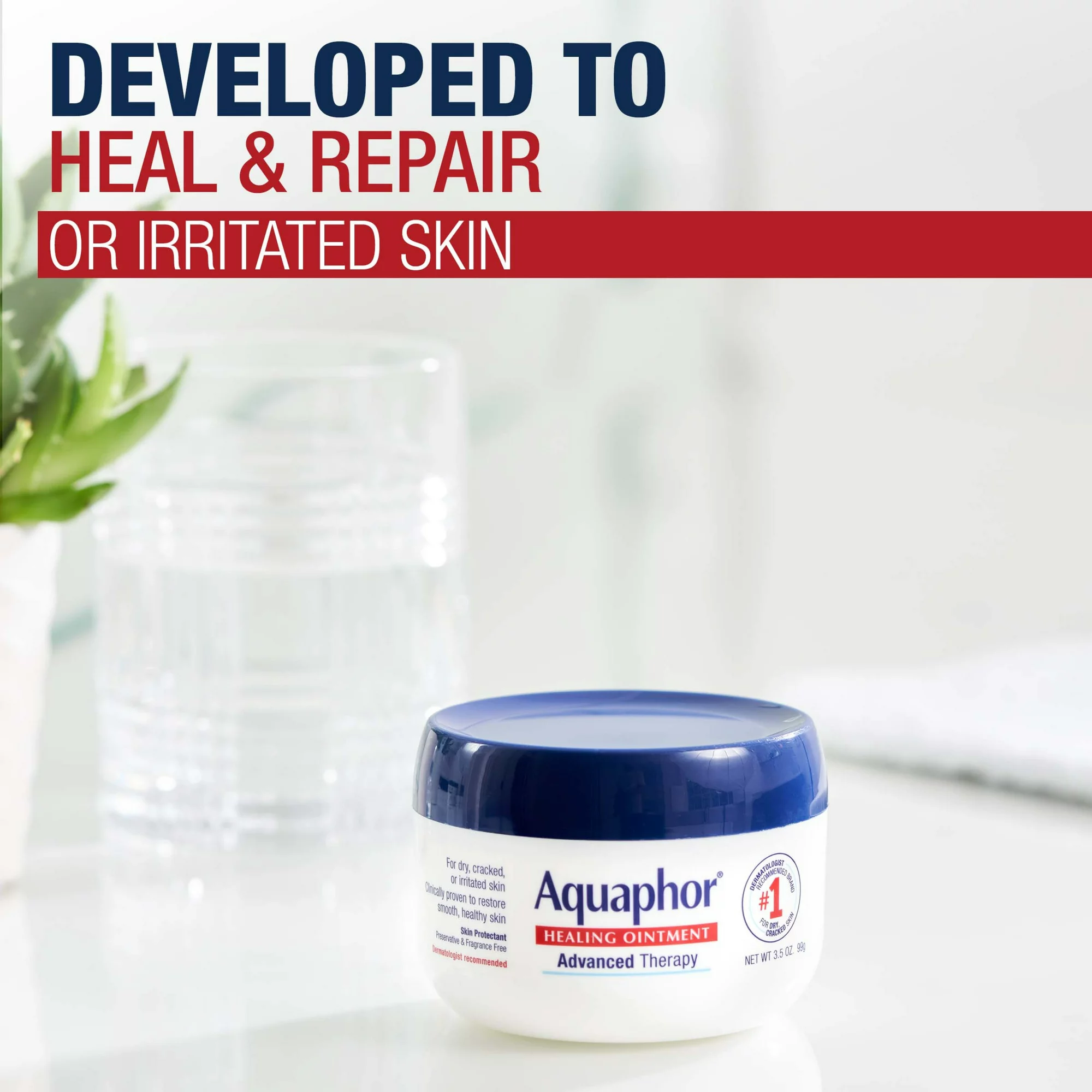 Aquaphor Healing Ointment Advanced Therapy Skin Protectant, 3.5 Oz Jar - Image 3