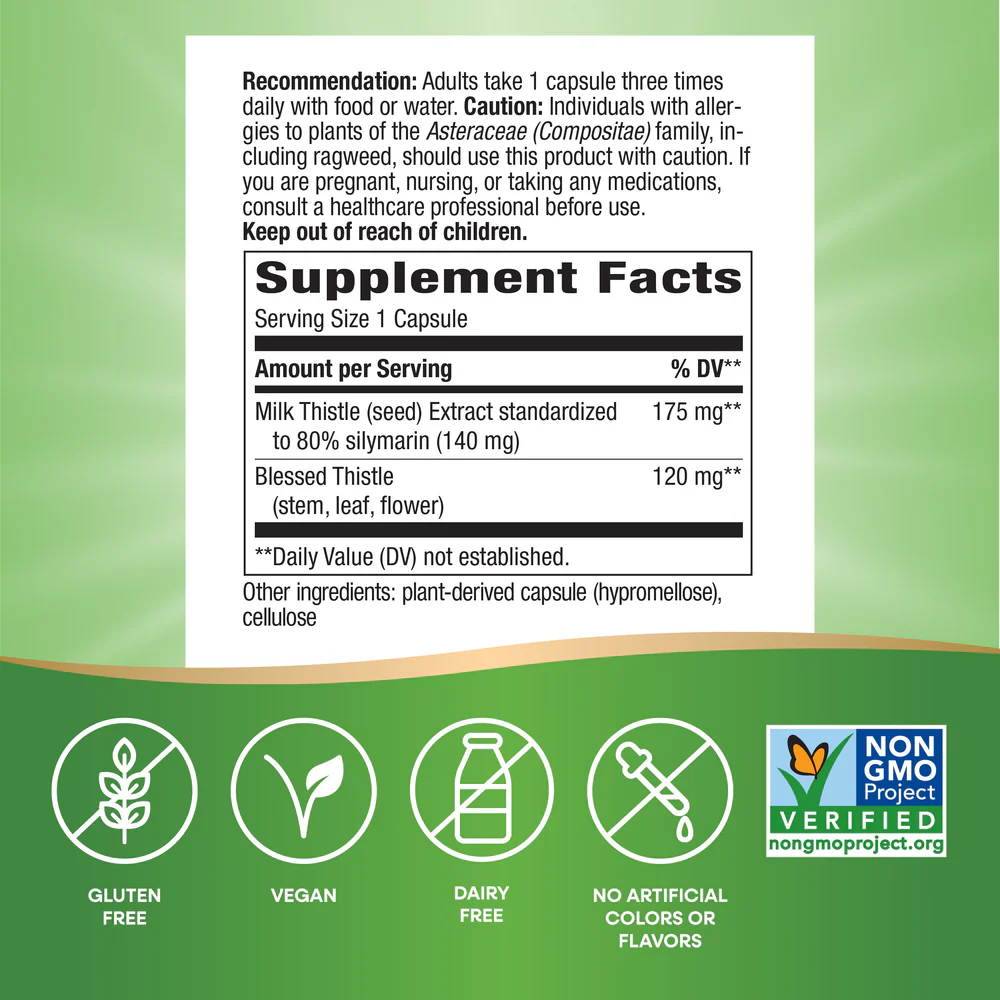 Nature's Way Milk Thistle 60 Vegan Caps (Packaing May Vary) - Image 3