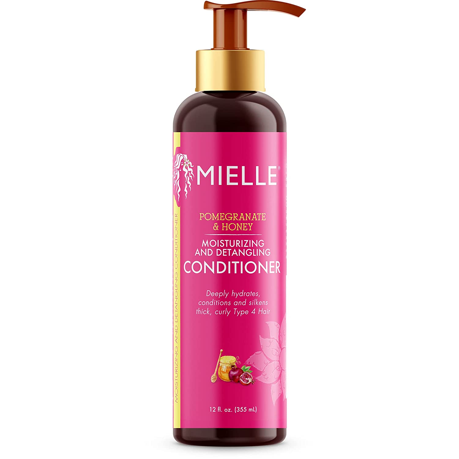 Mielle Organics Pomegranate & Honey Detangling Conditioner,Frizzy Hair, Treatment For Thick Curly Wavy Hair Type 4 Hair, 12-Fluid Ounces