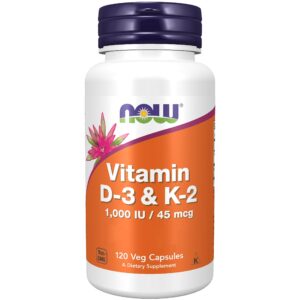 NOW  D-3 & K-2  100 Veg Capsules (Packaging may vary)