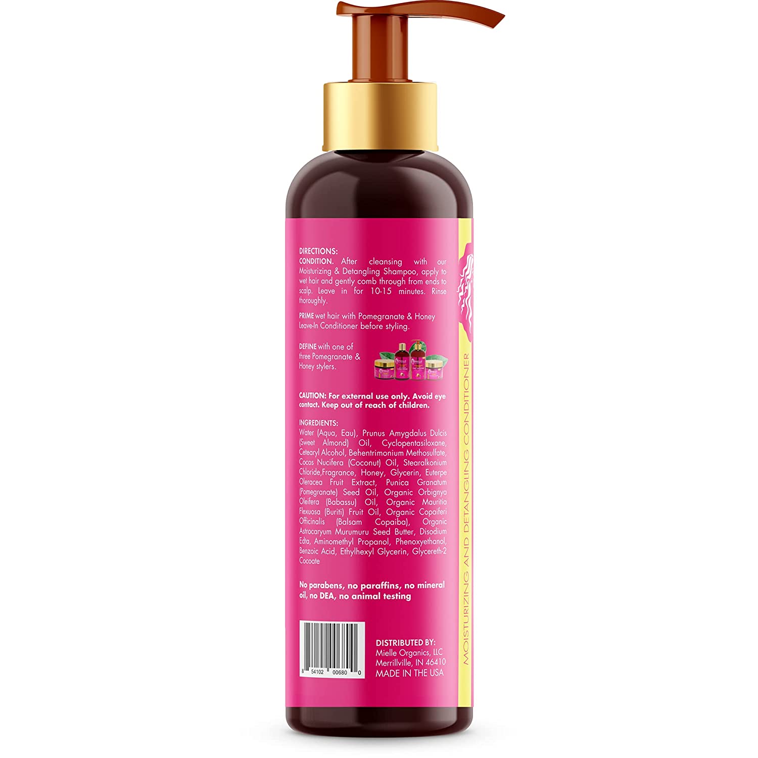 Mielle Organics Pomegranate & Honey Detangling Conditioner,Frizzy Hair, Treatment For Thick Curly Wavy Hair Type 4 Hair, 12-Fluid Ounces - Image 3