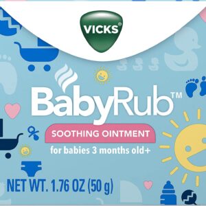 Vicks BabyRub Chest Rub Ointment with Soothing Aloe, Eucalyptus, Lavender, and Rosemary,  1.76 oz (Packaging may vary)