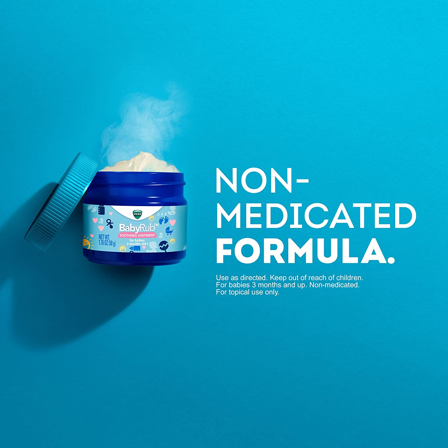 Vicks BabyRub Chest Rub Ointment with Soothing Aloe, Eucalyptus, Lavender, and Rosemary, 1.76 oz (Packaging may vary) - Image 4