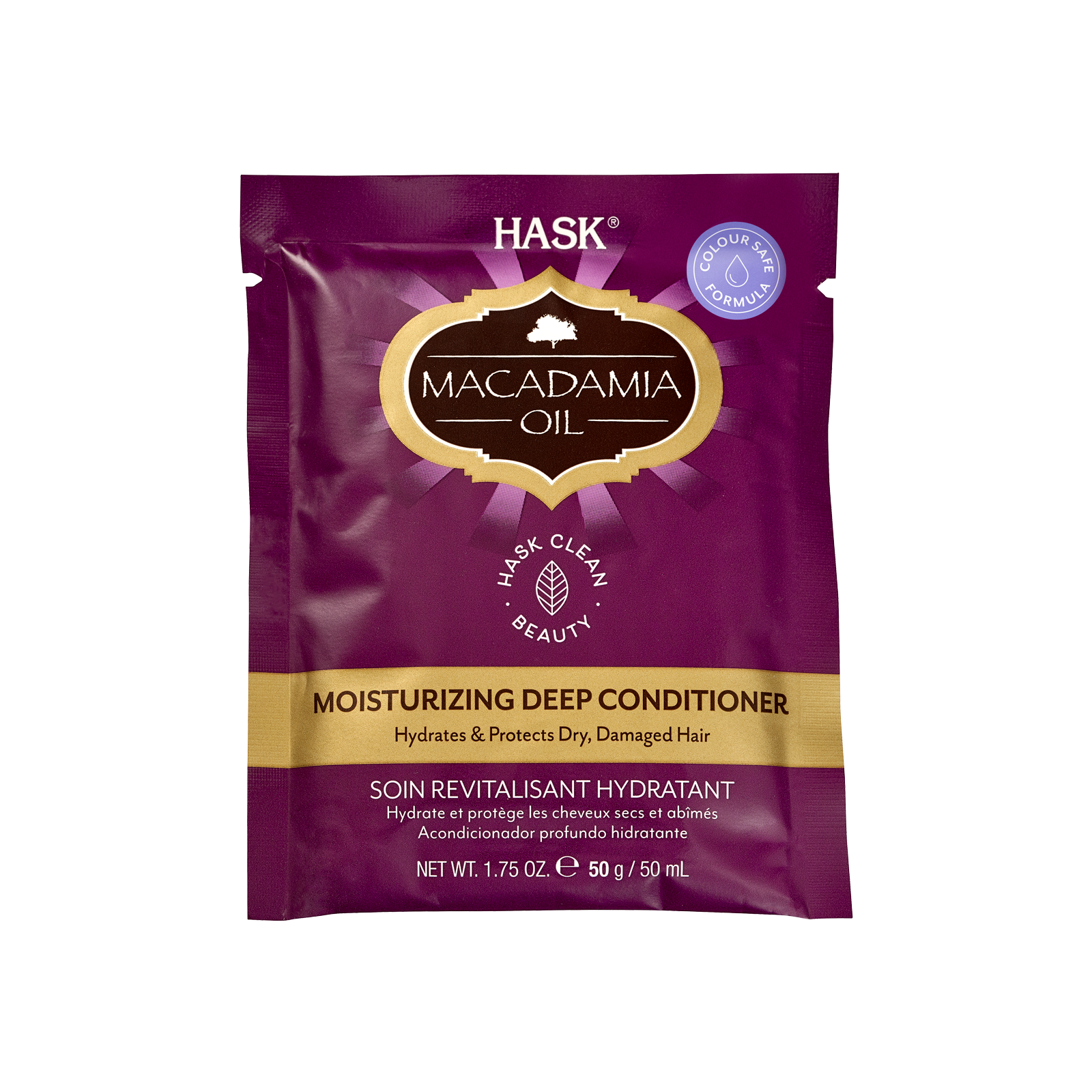 Hask Macadamia Oil Moisturizing Deep Conditioning Treatment Packet, 1.75 Ounce