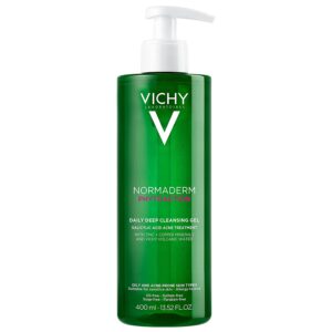 Vichy Normaderm Daily Acne Face Wash, Salicylic Acid Face Cleanser for Oily & Acne Prone Skin, Cleansing Gel 400ml