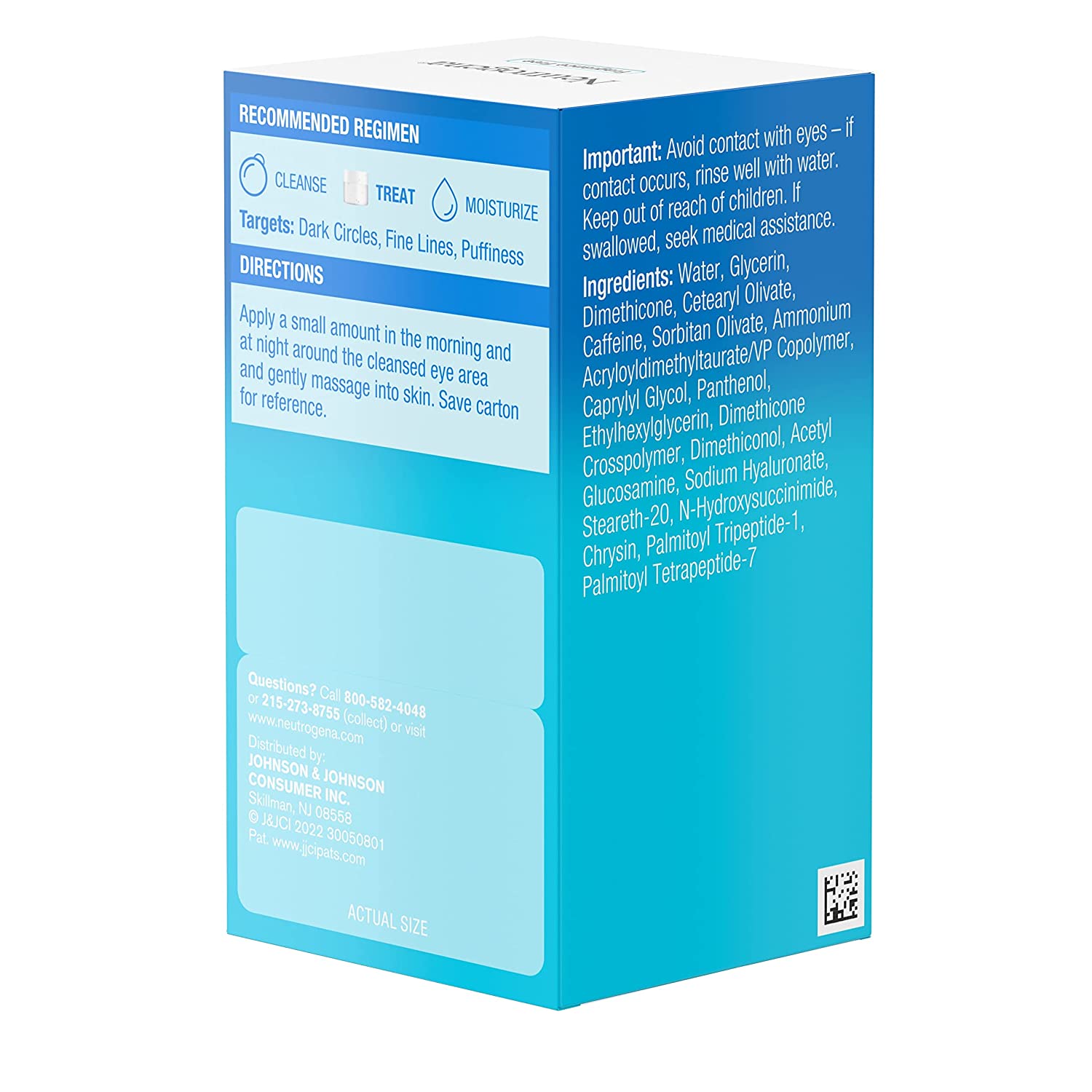 Neutrogena Hydro Boost + Eye Cream for Dark Circles & Puffiness, Under Eye Cream with Caffeine, Hyaluronic Acid and Peptides, Fragrance Free, 0.5 oz - Image 4