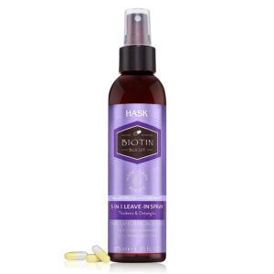 HASK Thickening BIOTIN 5-in-1 Leave In Conditioner Spray for all hair types, color safe, gluten free, sulfate free, paraben free - 6 Fl Oz
