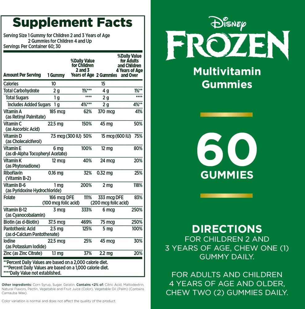 Nature's Bounty Disney® Frozen Kids Gummy Multivitamin, Natural Strawberry & Raspberry Flavored 60ct - Image 3