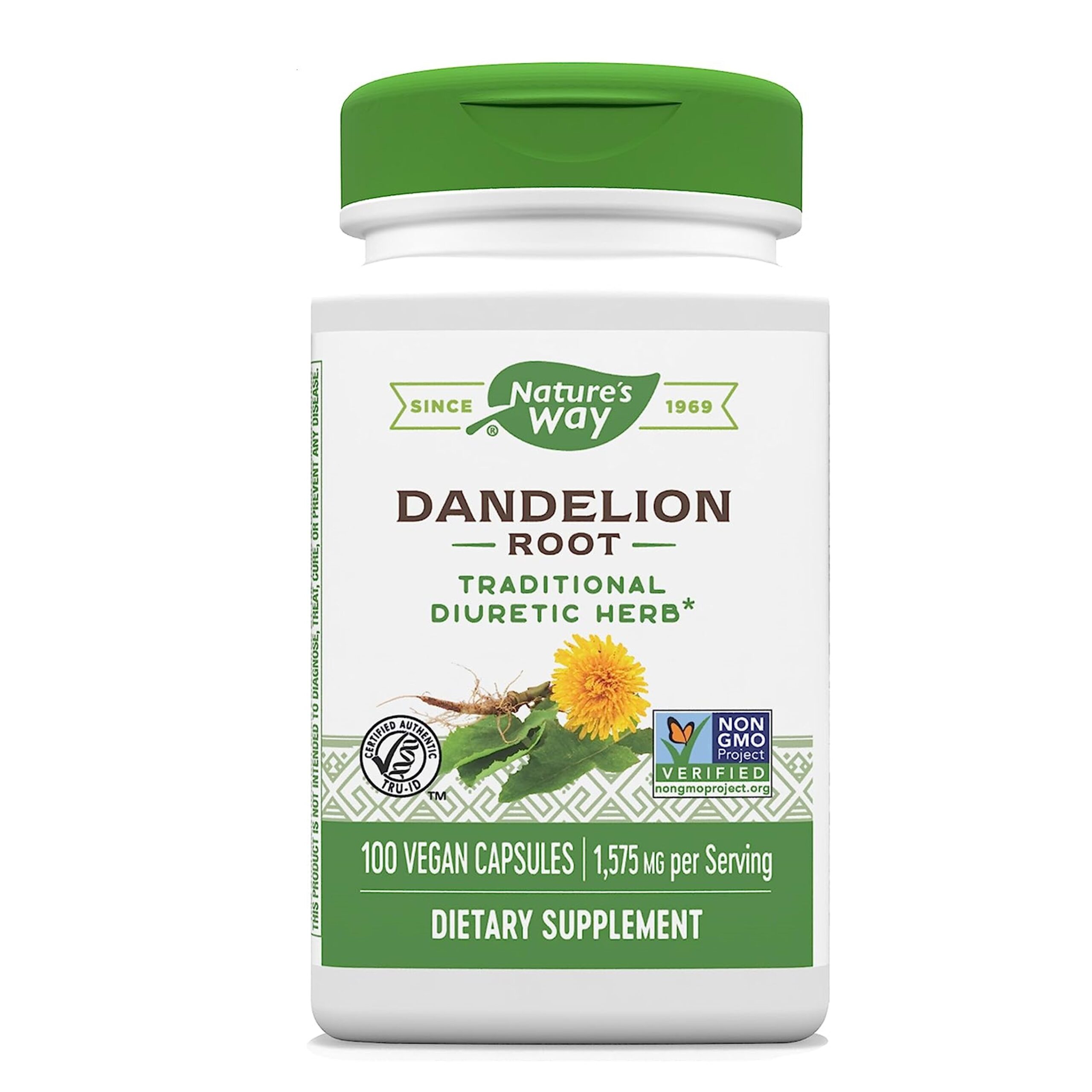 Nature's Way Dandelion Root, 1,575 mg per serving, Non-GMO, Gluten Free, Vegetarian, 100 Capsules