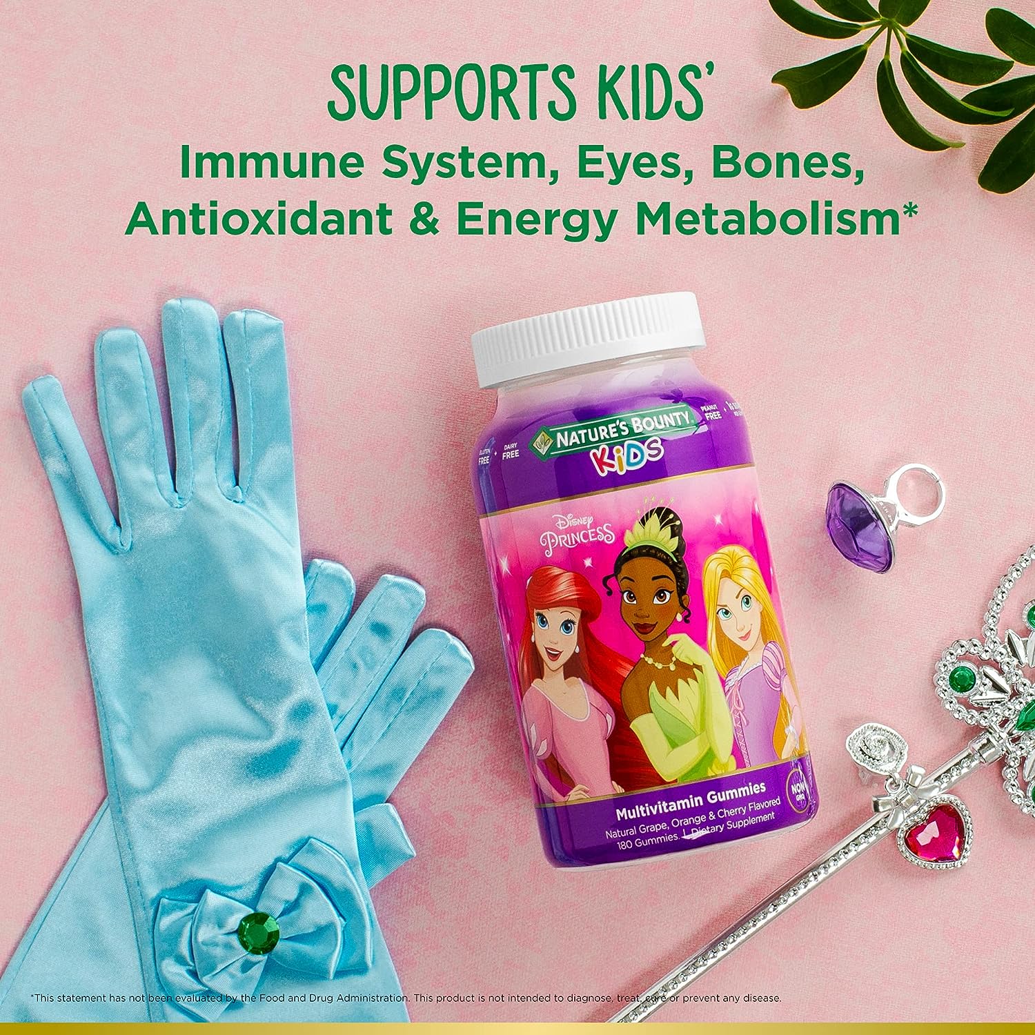 Nature's Bounty Disney® Princess Kids Gummy Multivitamin, Natural Grape, Orange & Cherry Flavored 60ct - Image 6
