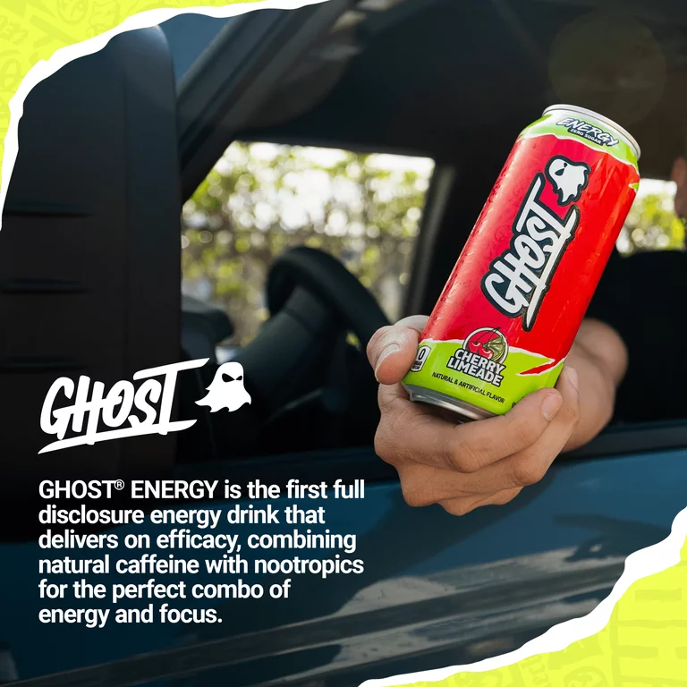 GHOST® ENERGY Sugar-Free Energy Drink, Cherry Limeade, 16 fl oz Can - Image 6