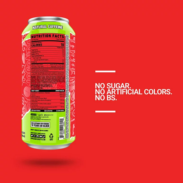 GHOST® ENERGY Sugar-Free Energy Drink, Cherry Limeade, 16 fl oz Can - Image 3