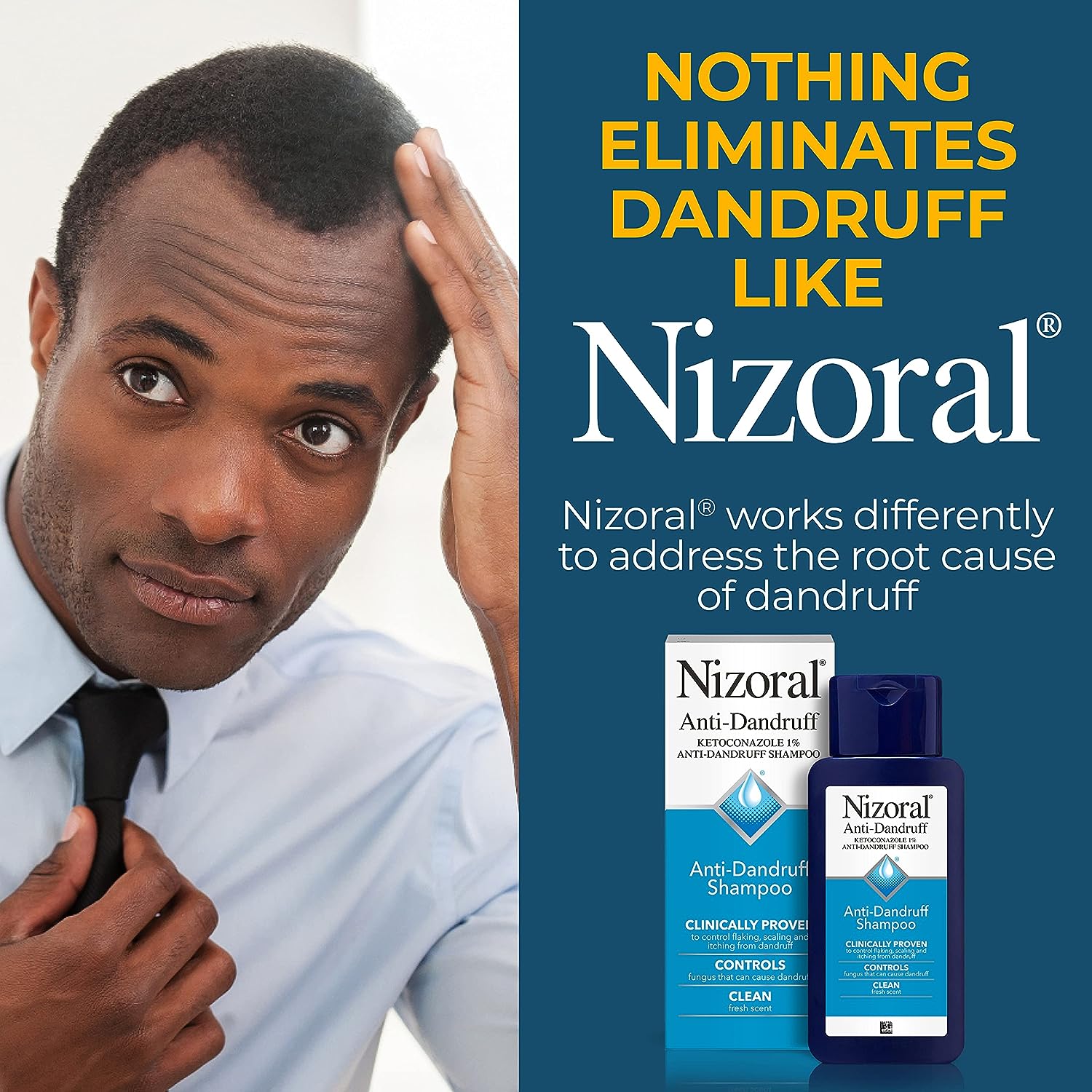 Nizoral Anti-Dandruff Shampoo with 1% Ketoconazole, Fresh Scent, 7 Fl Oz - Image 7