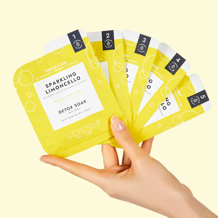 Voesh Pedi in a Box O2 Fizz 5 Step Sparkling Limoncello - Image 4
