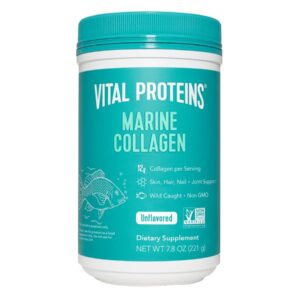 Vital Proteins Marine Collagen Peptides Powder Supplement for Skin Hair Nail Joint - Hydrolyzed Collagen - 12g per Serving - 7.8 oz Canister