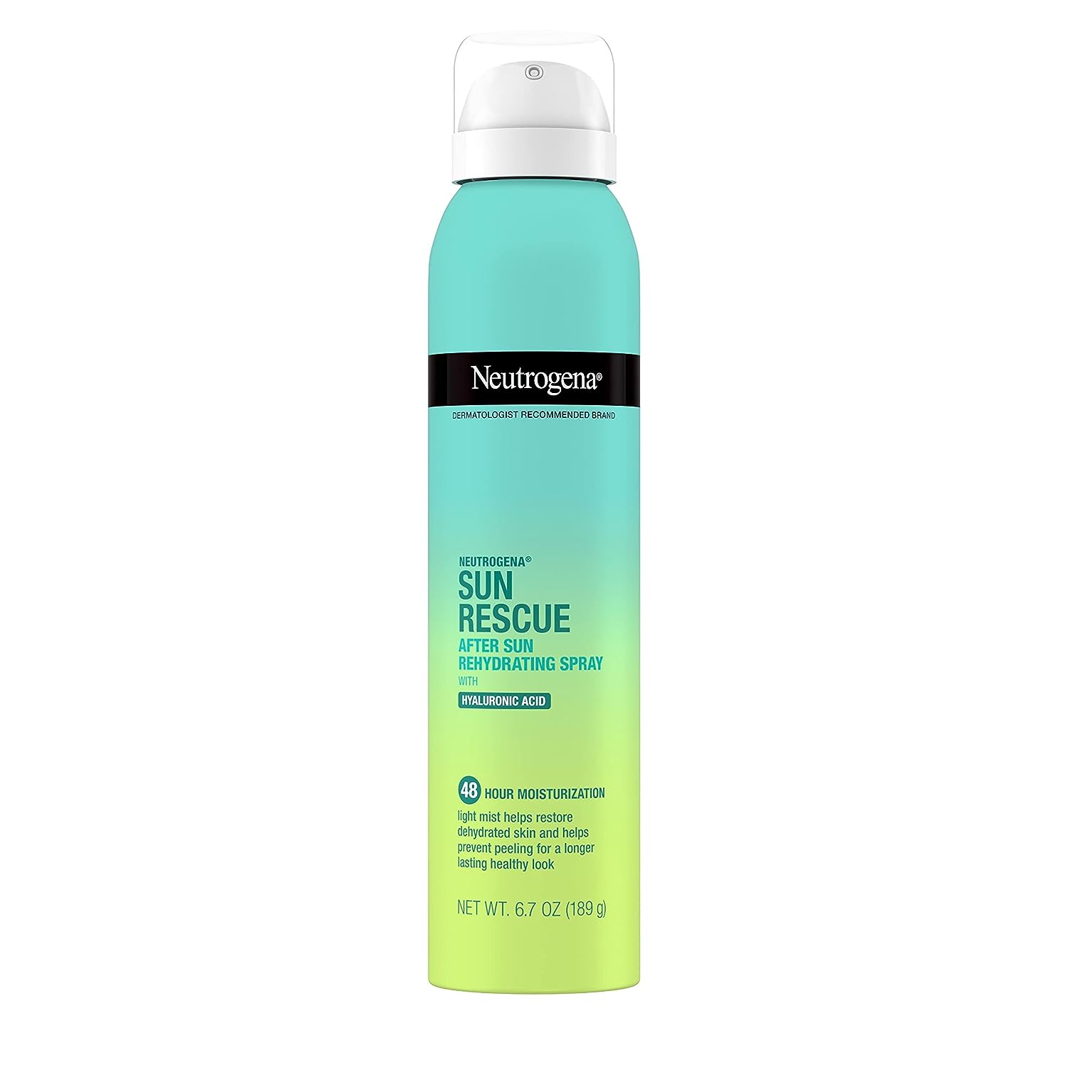 Neutrogena Sun Rescue After Sun Rehydrating Spray with Hyaluronic Acid, Vegan and Lightweight 48-Moisturizing Skin and Body Mist, Non-Comedogenic Hydration, 6.7 Oz