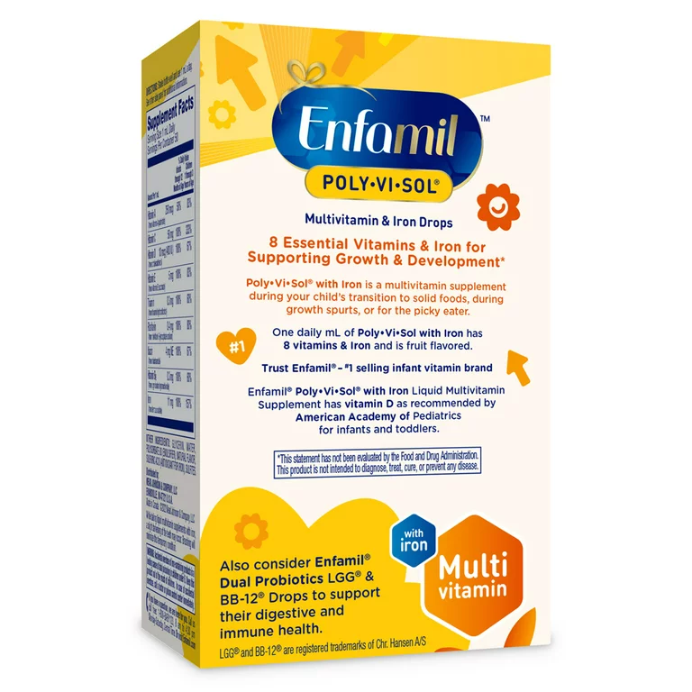 Enfamil Poly-Vi-Sol Liquid Multivitamin Supplement and Iron for Infants and Toddlers 50 mL dropper bottle - Image 9