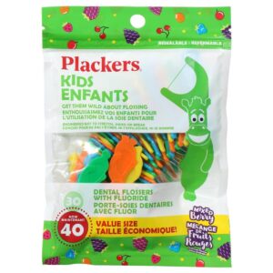 Plackers Kids Mixed Berry Dental Flossers - 40 Count
