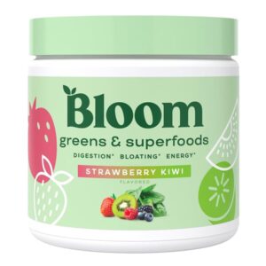 Bloom Nutrition Super Greens Powder Smoothie & Juice Mix - Probiotics for Digestive Health & Bloating Relief for Women, Digestive Enzymes with Spirulina & Chlorella for Gut Health (Strawberry Kiwi)2