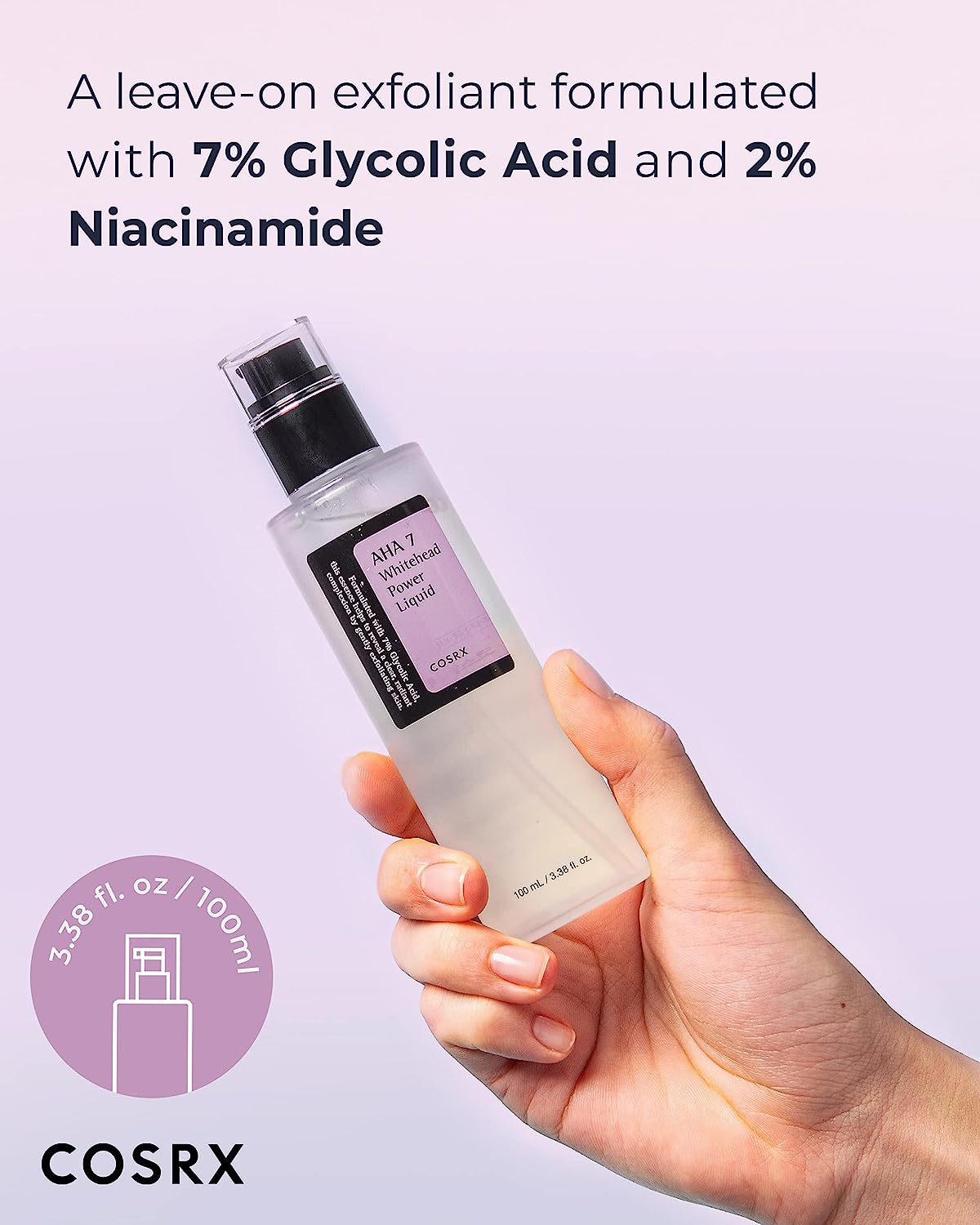 COSRX AHA 7 Whitehead Power Liquid, 3.38 fl.oz / 100ml, Whitehead Remover, Glycolic Acid 7%, AHA Exfoliant - Image 8