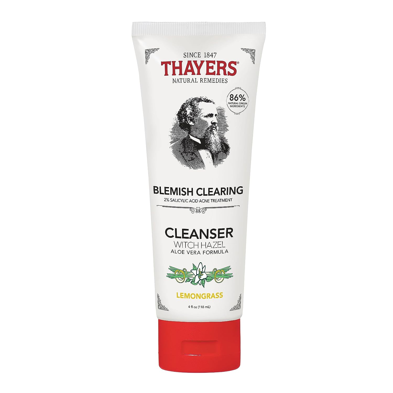 THAYERS Witch Hazel Blemish, White, Cleanser, Lemon, 4 Fl Oz