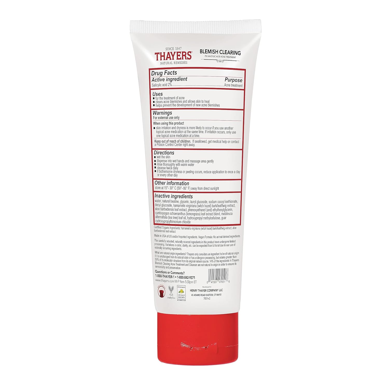 THAYERS Witch Hazel Blemish, White, Cleanser, Lemon, 4 Fl Oz - Image 6