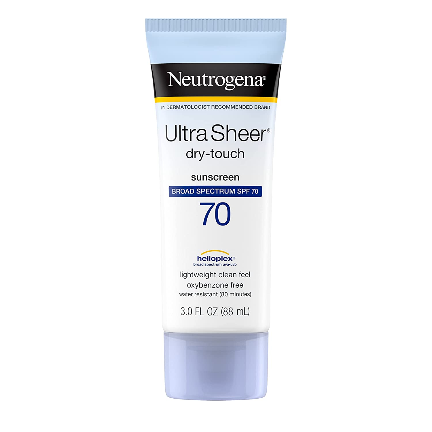 Neutrogena Ultra Sheer Dry-Touch Water Resistant and Non-Greasy Sunscreen Lotion with Broad Spectrum SPF 70, 3 Fl Oz