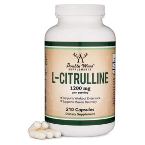 L Citrulline Capsules 1,200mg Per Serving, 210 Count- Increases Levels of L-Arginine, Acts as a Nitric Oxide Booster- Muscle Recovery Supplement to Improve Muscle Pump by Double Wood