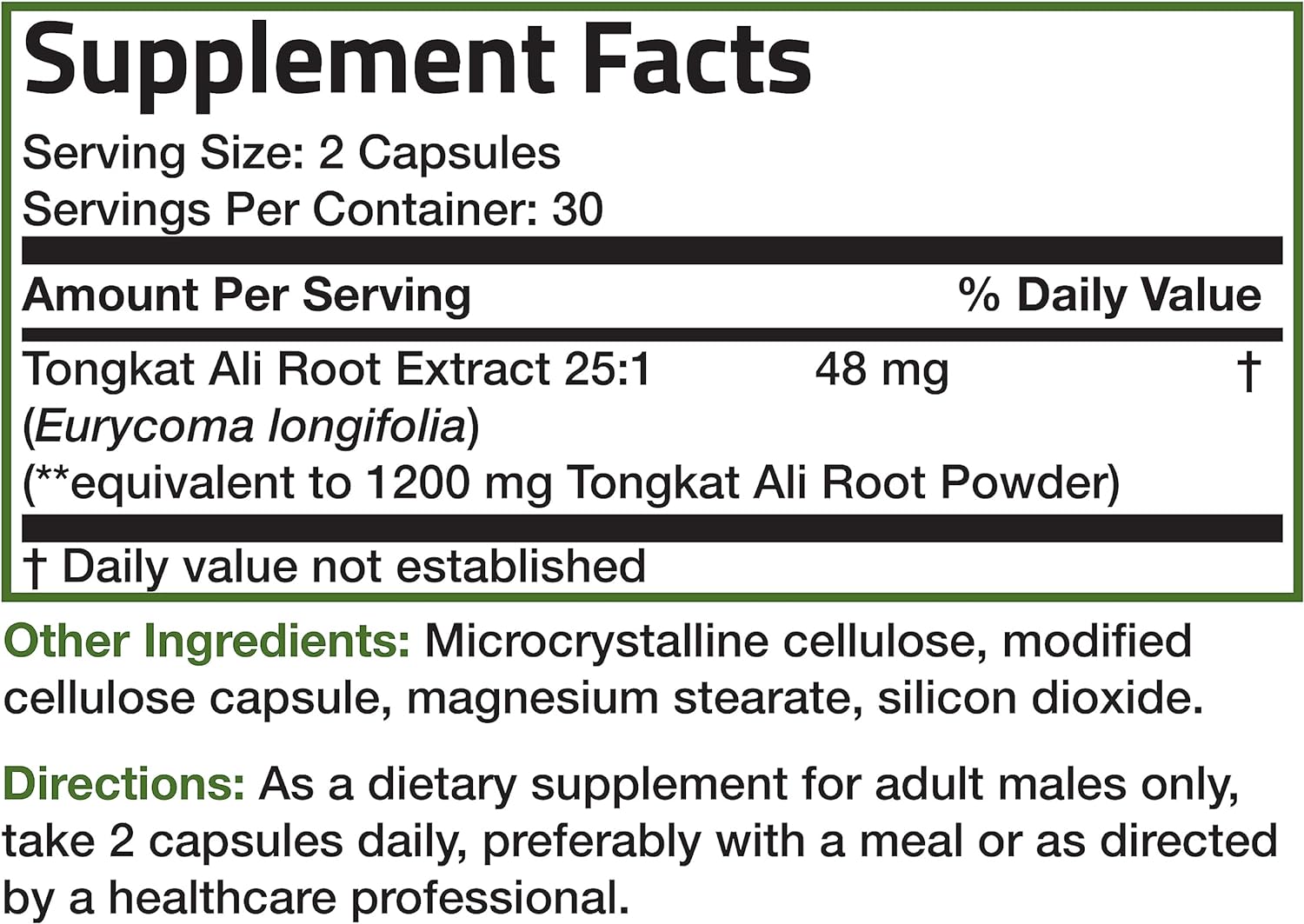 Bronson Longjack Tongkat Ali 1200mg Extra Strength 1200mg Per Serving, Supports Energy, Non-GMO, 60 Vegetarian Capsules - Image 3