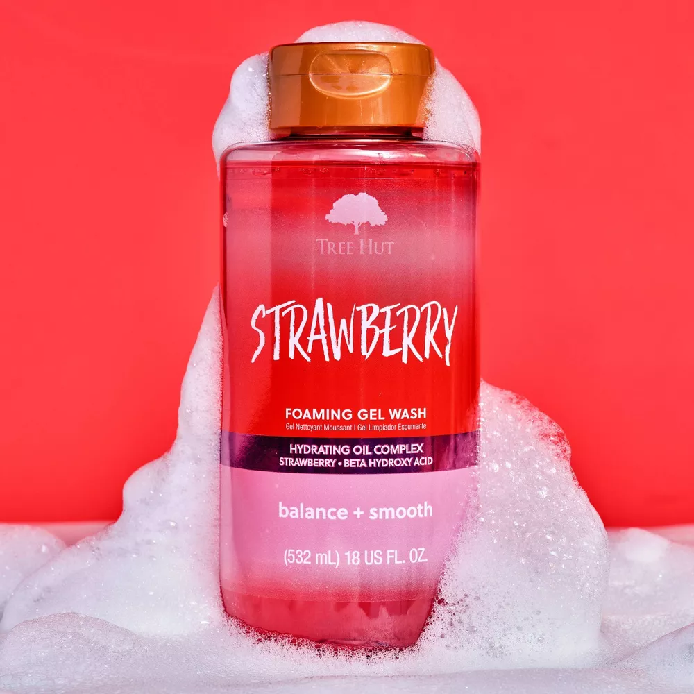Tree Hut Strawberry Foaming Gel Body Wash - 18 fl oz - Image 5