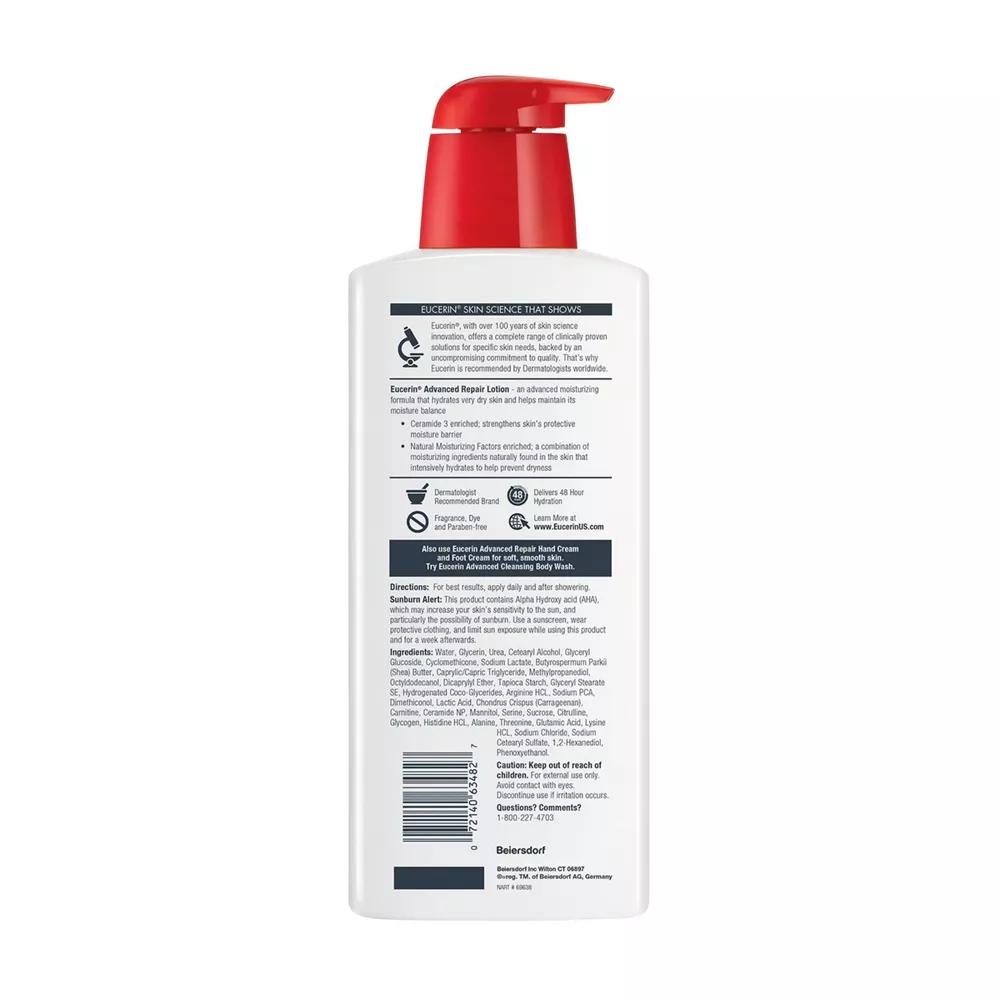 Eucerin Advanced Repair Unscented Body Lotion for Dry Skin - 16.9 fl oz - Image 4