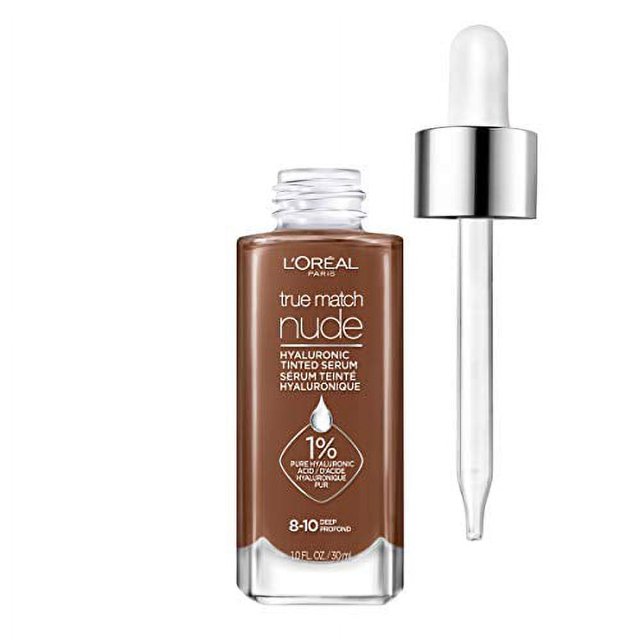 L'Oreal Paris True Match Nude Hyaluronic Tinted Serum Foundation with 1% Hyaluronic acid, Deep 8-10, 1 fl. oz. - Image 3