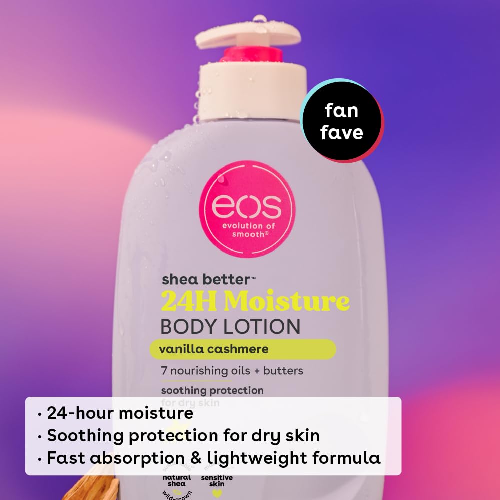 eos Shea Better Body Lotion- Vanilla Cashmere, 24-Hour Moisture Skin Care, 16 fl oz - Image 3