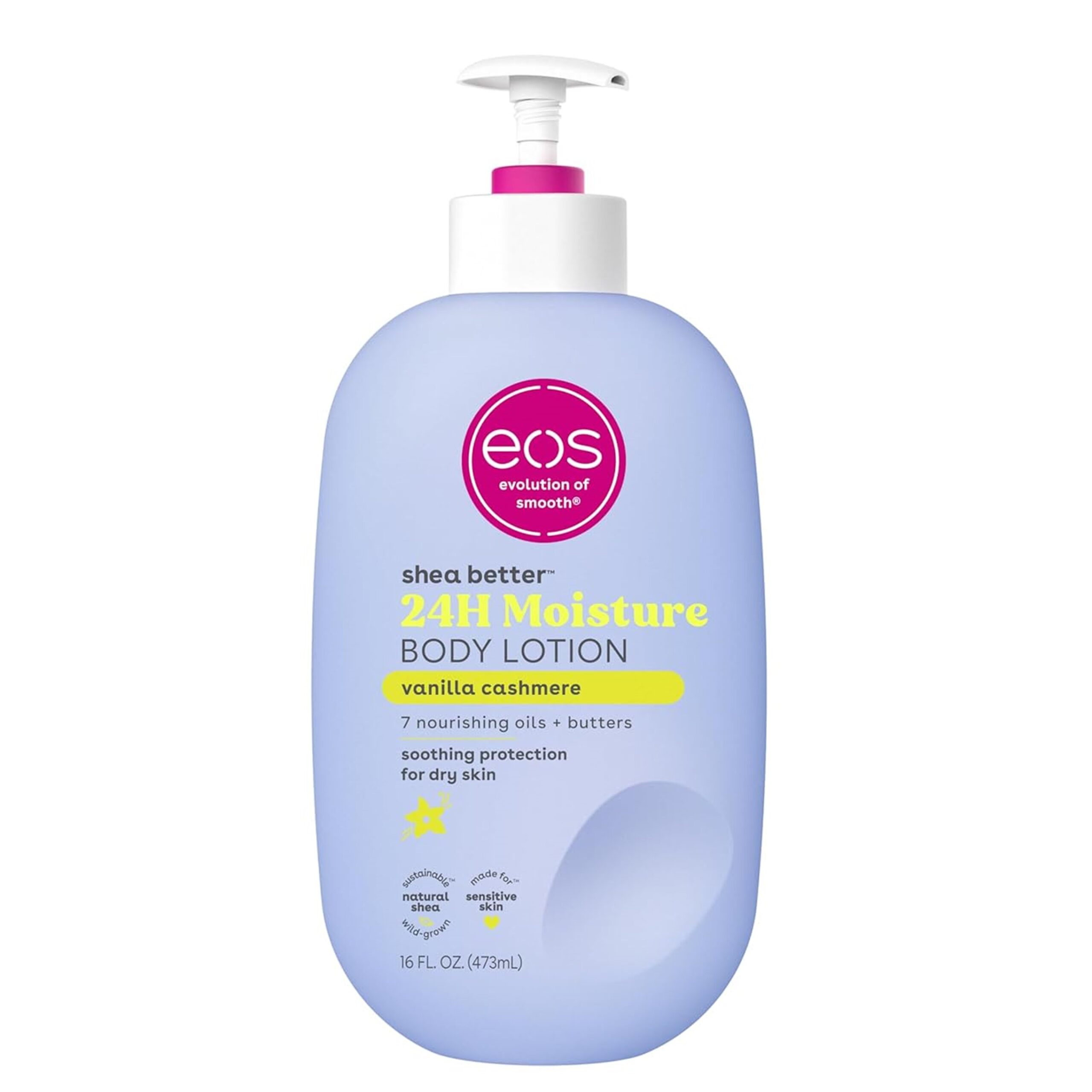 eos Shea Better Body Lotion- Vanilla Cashmere, 24-Hour Moisture Skin Care, 16 fl oz