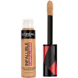L'Oreal Paris Makeup Infallible Full Wear Waterproof Matte Concealer, Full Coverage, Almond, 0.33 fl. oz. 410