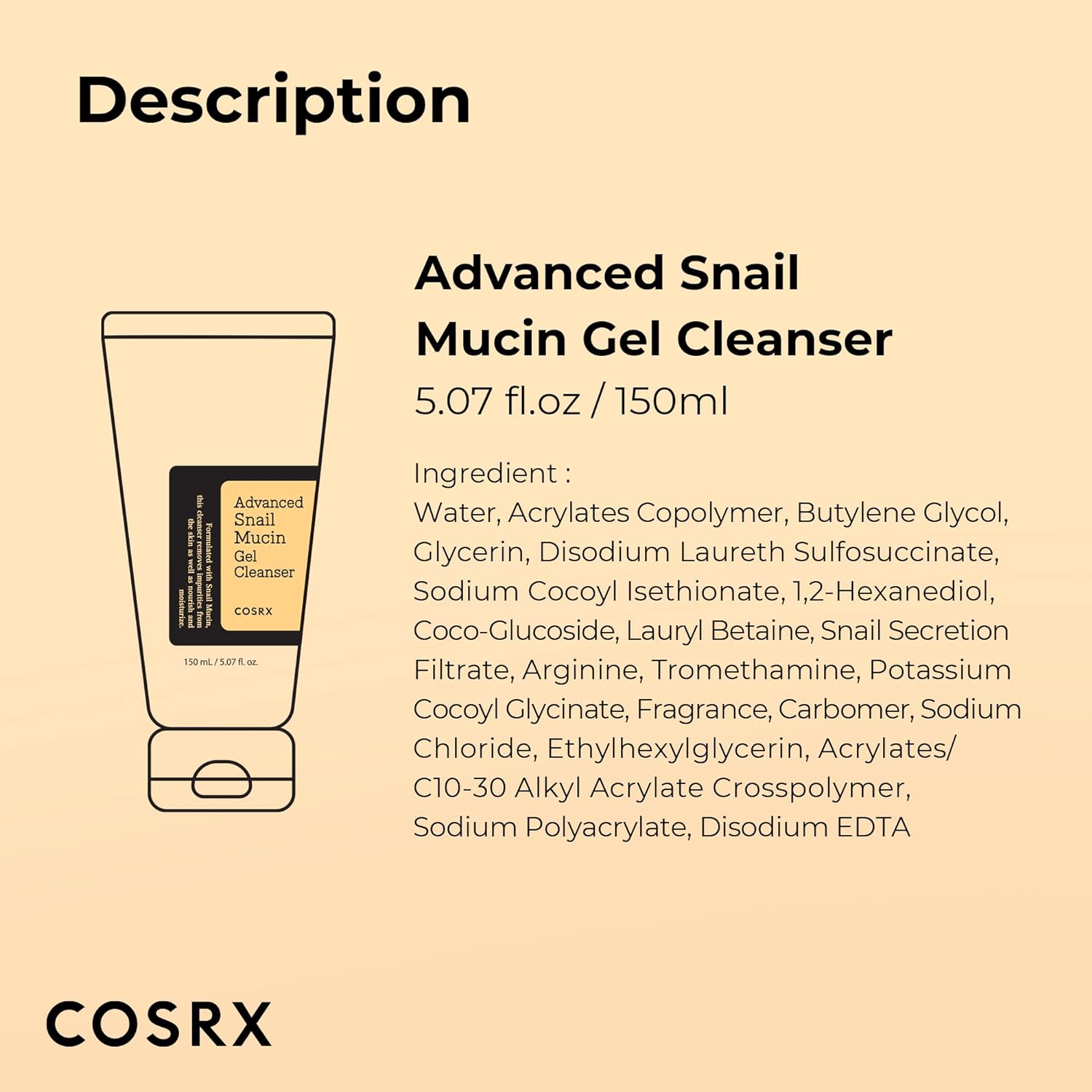 COSRX Advanced Snail Mucin Gel Cleanser, 5.07 Fl Oz / 150 mL - Image 4